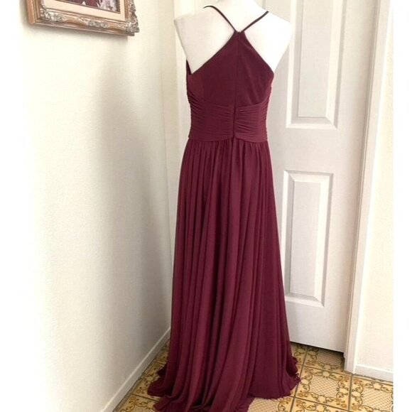 David's Bridal Celebrate F20052 Spaghetti Strap Mesh Cross Waist Dress Size 8 - Picture 9 of 15